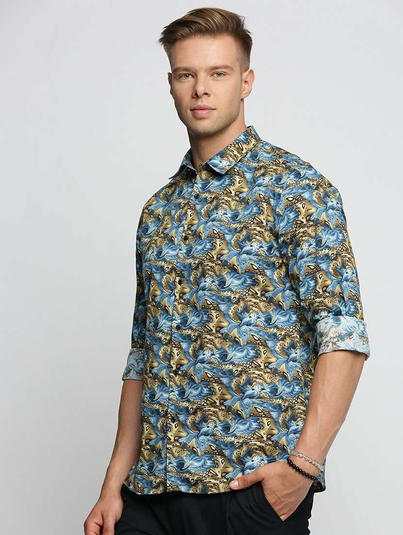 multi colored cotton blend casual shirt - 20598678 - Standard Image - 1