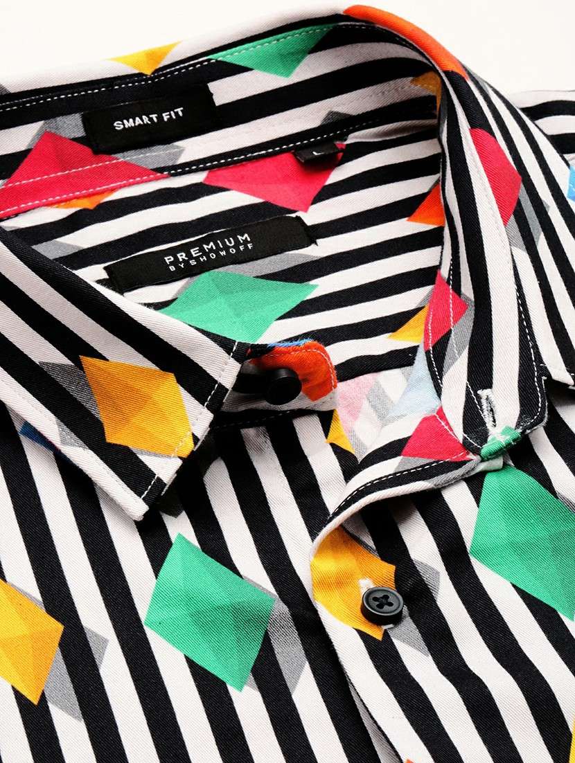 multi colored cotton blend casual shirt - 20598686 -  Standard Image - 6