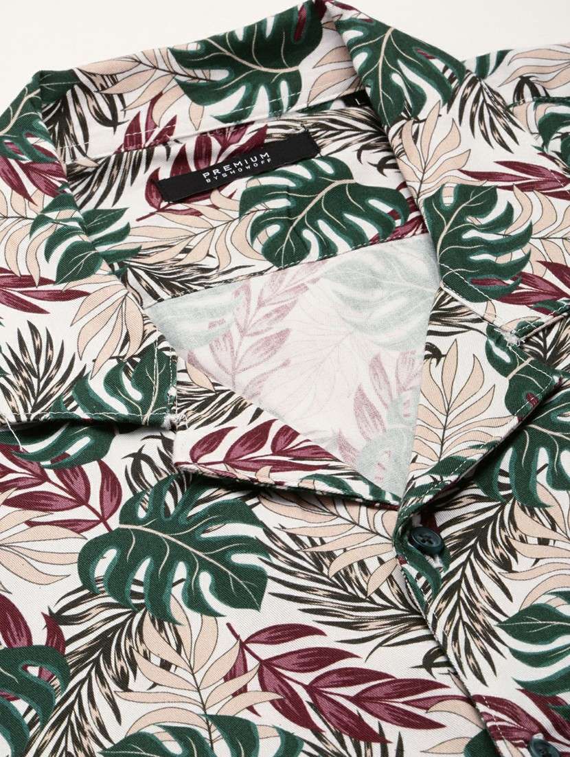 green cotton blend casual shirt - 20598706 -  Standard Image - 6