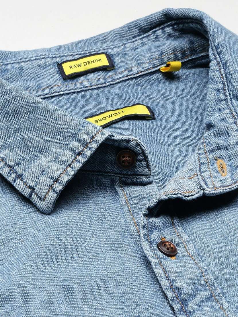 blue cotton blend casual shirt - 20598718 -  Standard Image - 6