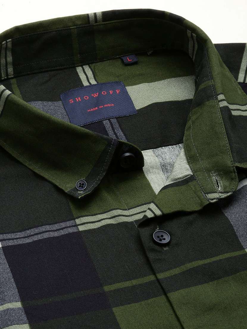 men green regular fit checkered casual shirt - 20598740 - Standard Image - 6