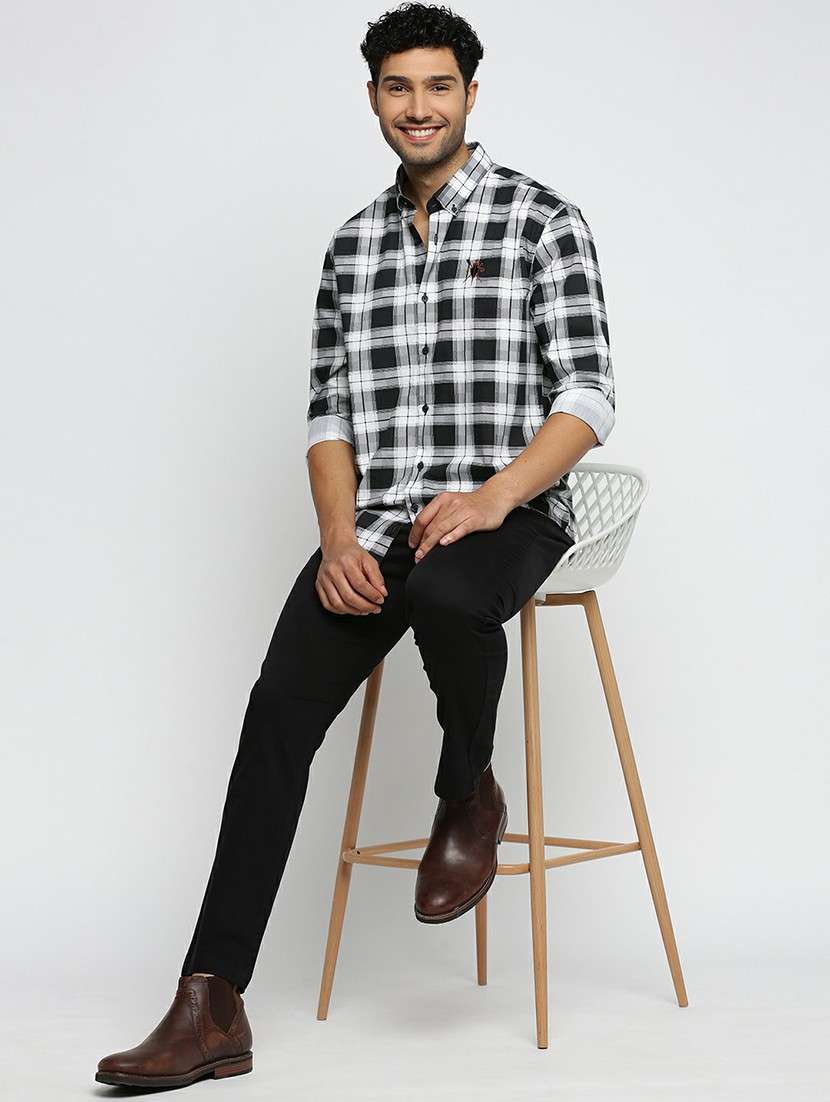 black cotton blend casual shirt - 20598744 - Standard Image - 4