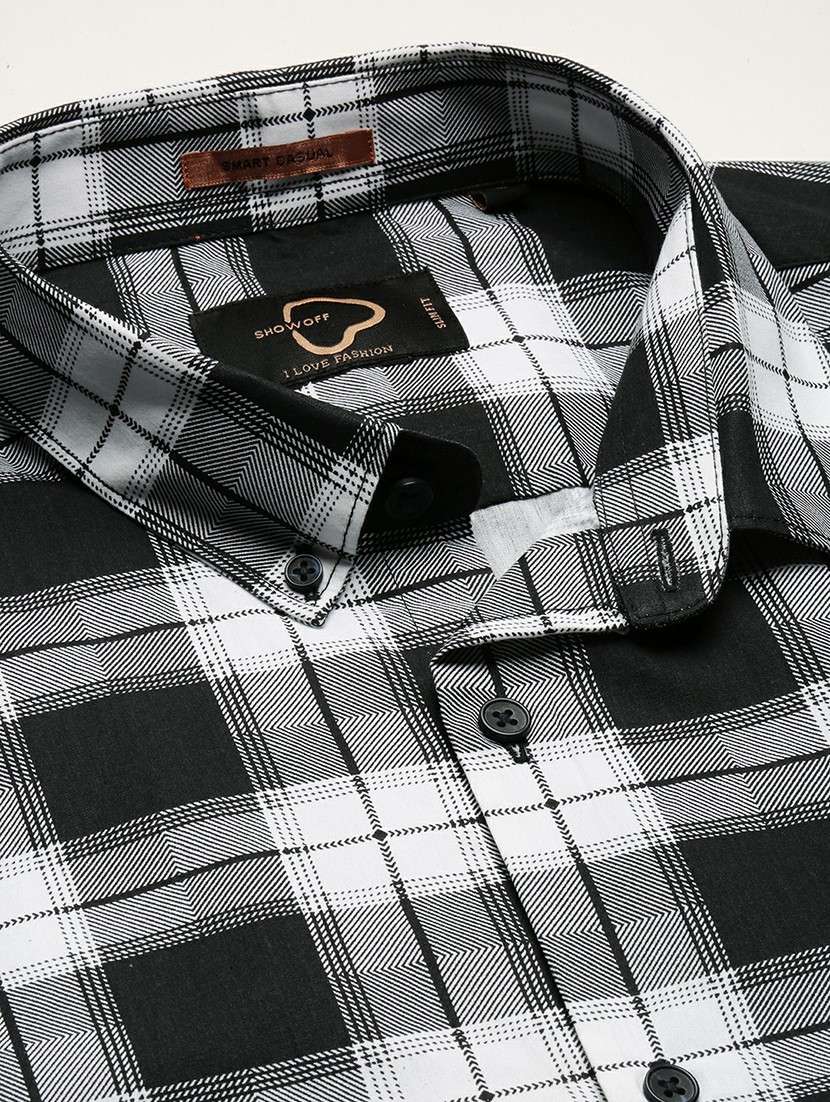 black cotton blend casual shirt - 20598744 - Standard Image - 6