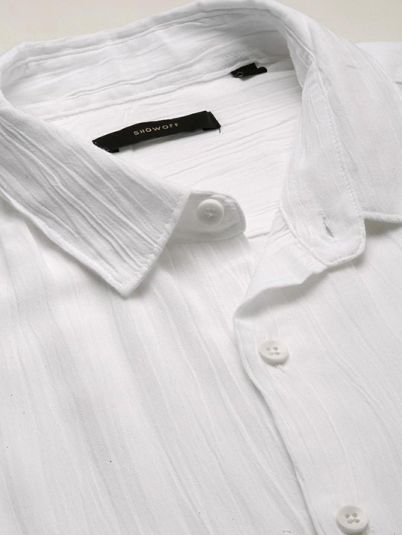 white cotton blend casual shirt - 20598756 - Standard Image - 6