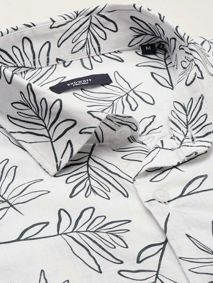 white cotton blend casual shirt - 20598757 -  Standard Image - 6