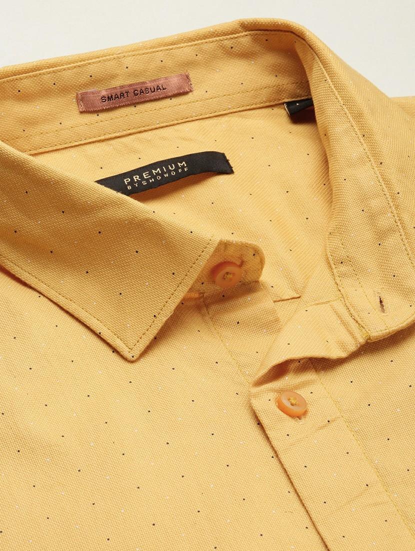 yellow cotton blend casual shirt - 20598758 - Standard Image - 6