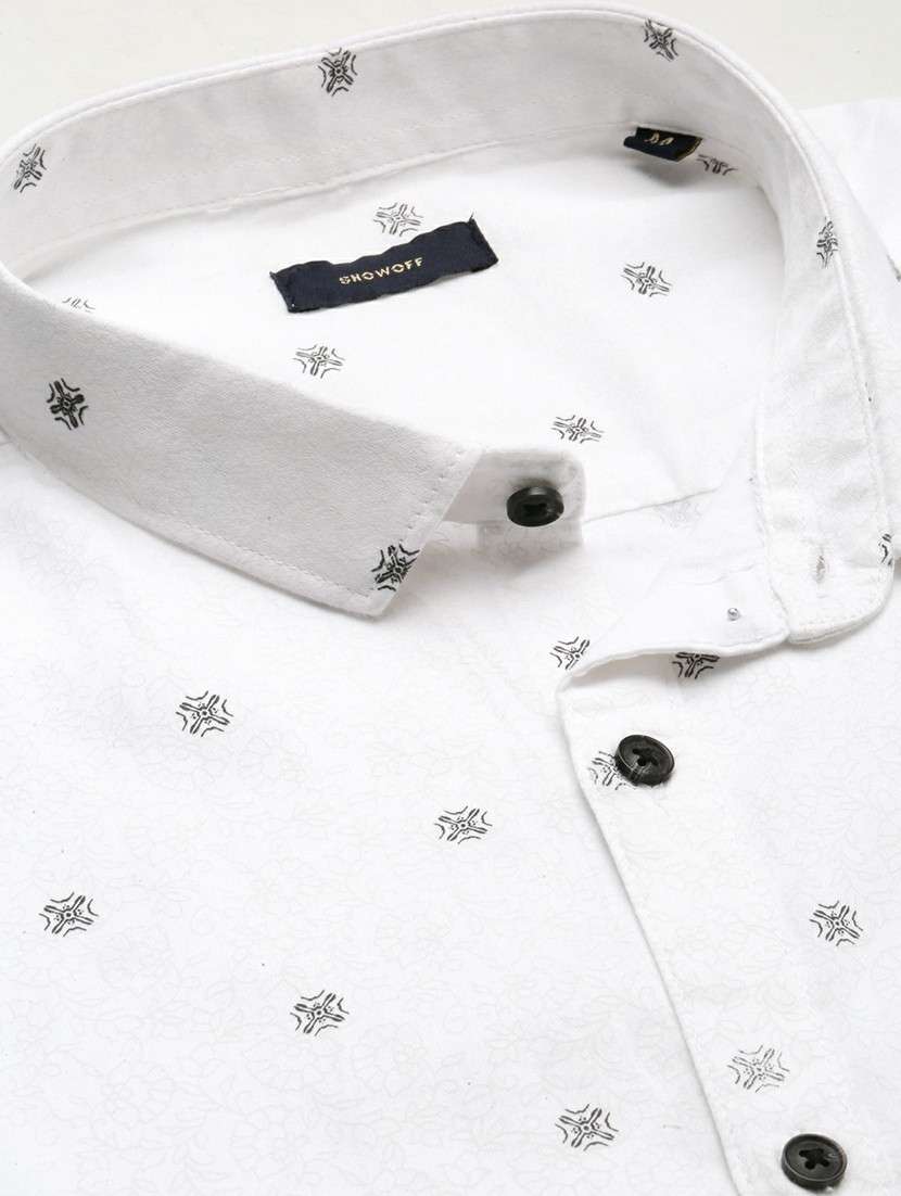 white cotton blend casual shirt - 20598772 - Standard Image - 6