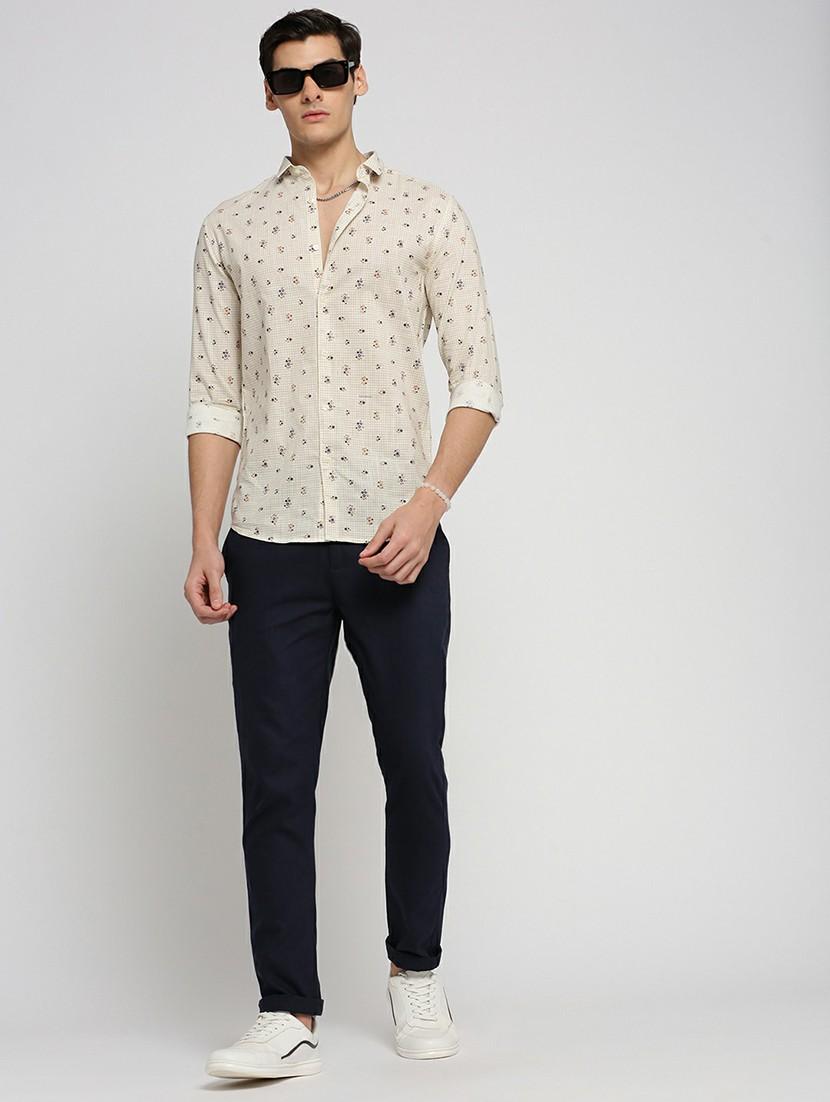 white cotton blend casual shirt - 20598773 - Standard Image - 4
