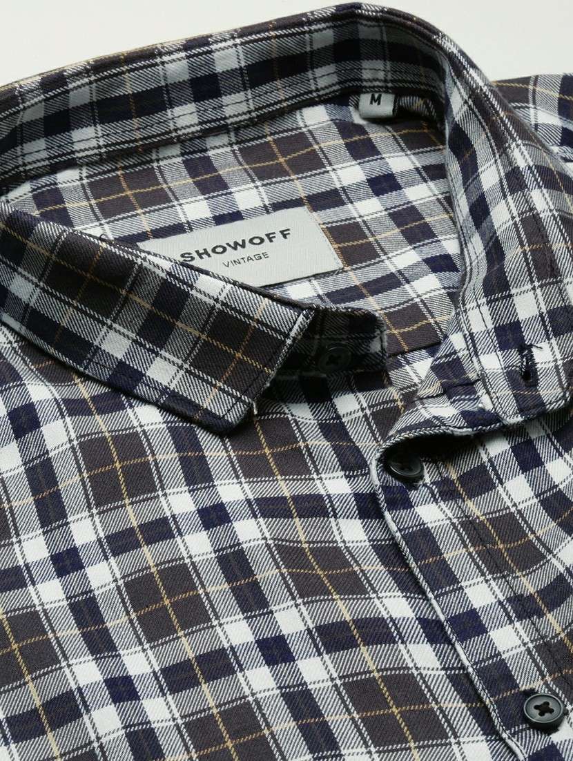 navy blue cotton blend casual shirt - 20598774 - Standard Image - 6