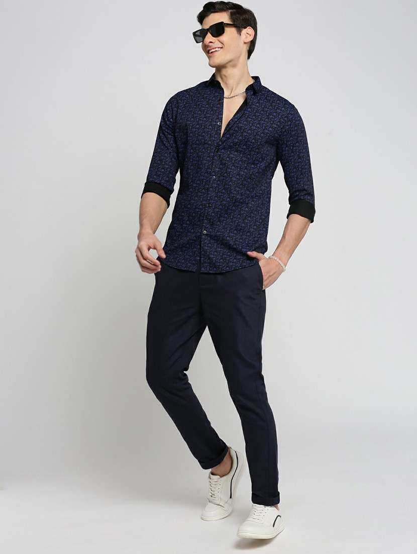 black cotton blend casual shirt - 20598777 - Standard Image - 4