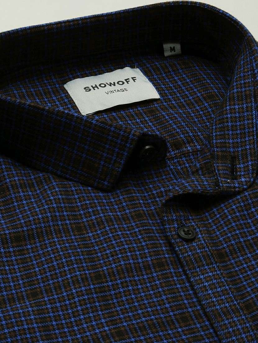 navy blue cotton blend casual shirt - 20598781 -  Standard Image - 6