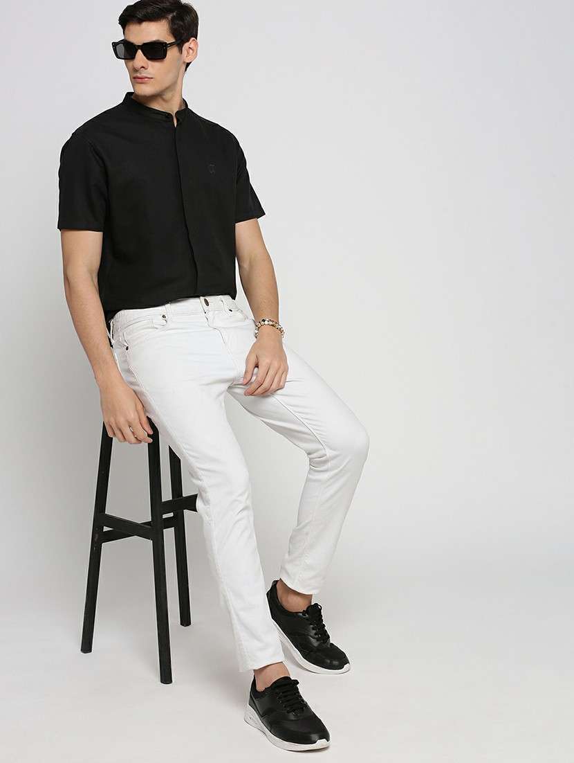 black linen blend casual shirt - 20598791 -  Standard Image - 4