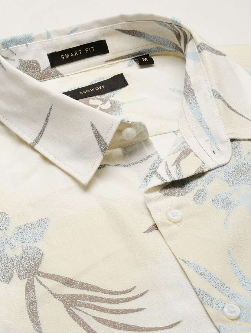 cream cotton blend casual shirt - 20598794 -  Standard Image - 6