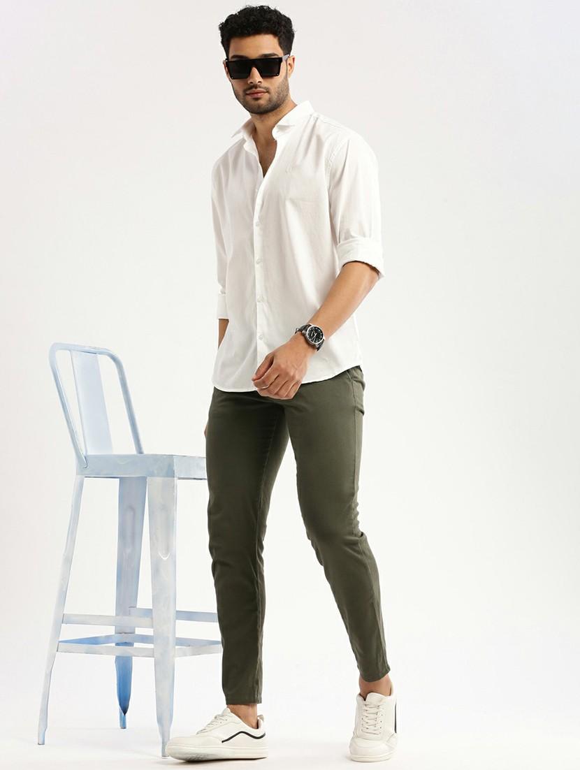 white cotton blend casual shirt - 20598800 - Standard Image - 4