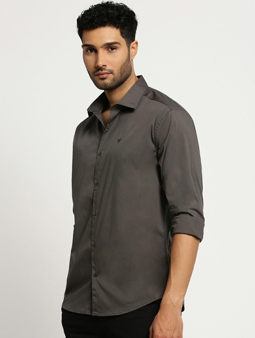 grey cotton blend casual shirt - 20598804 -  Standard Image - 1