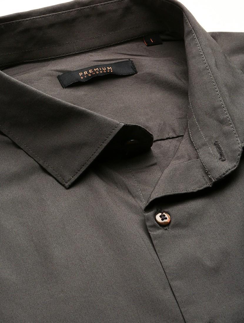 grey cotton blend casual shirt - 20598804 - Standard Image - 6