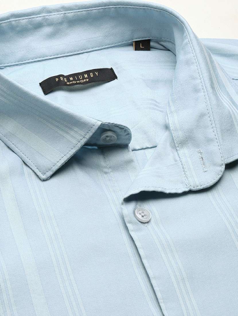 blue cotton blend casual shirt - 20598806 -  Standard Image - 6