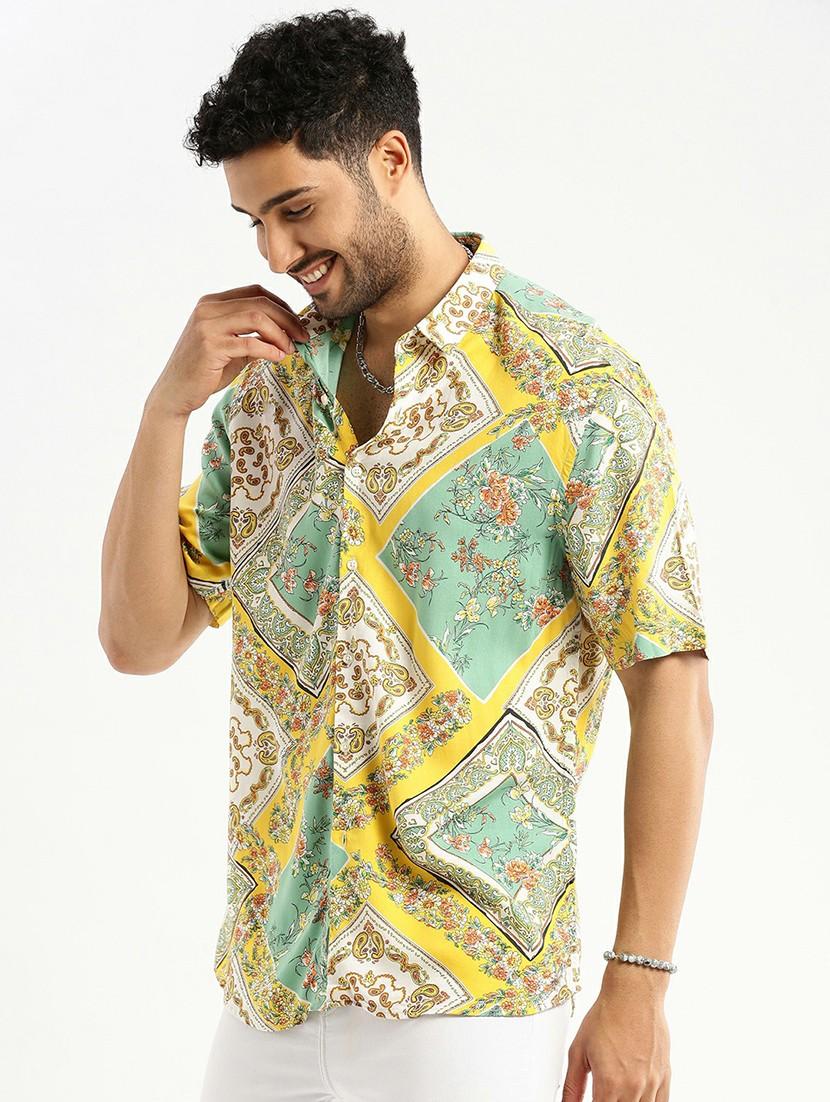 multi colored cotton blend casual shirt - 20598812 - Standard Image - 1