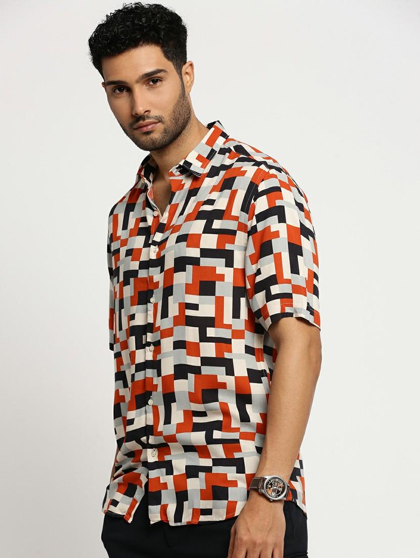 multi colored cotton blend casual shirt - 20598813 - Standard Image - 1