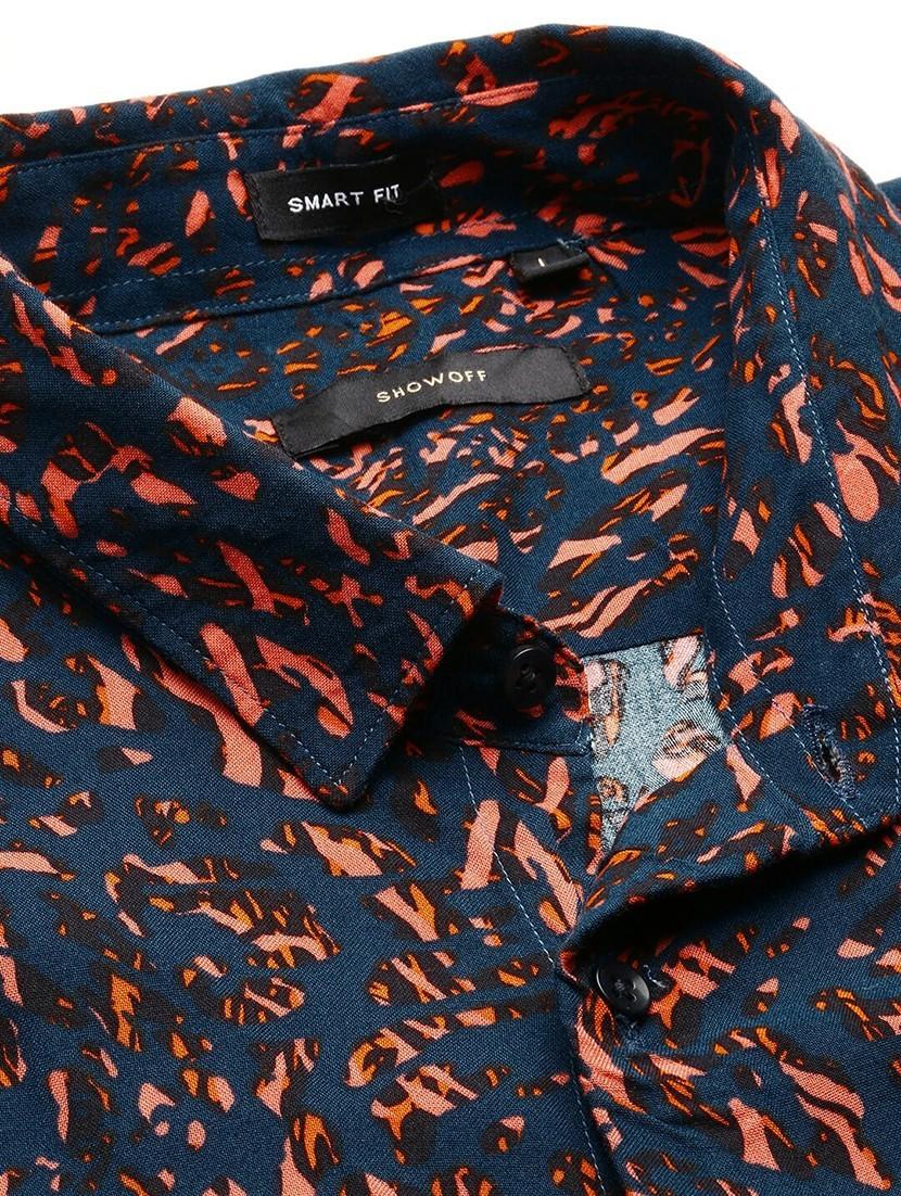 teal cotton blend casual shirt - 20598814 - Standard Image - 6