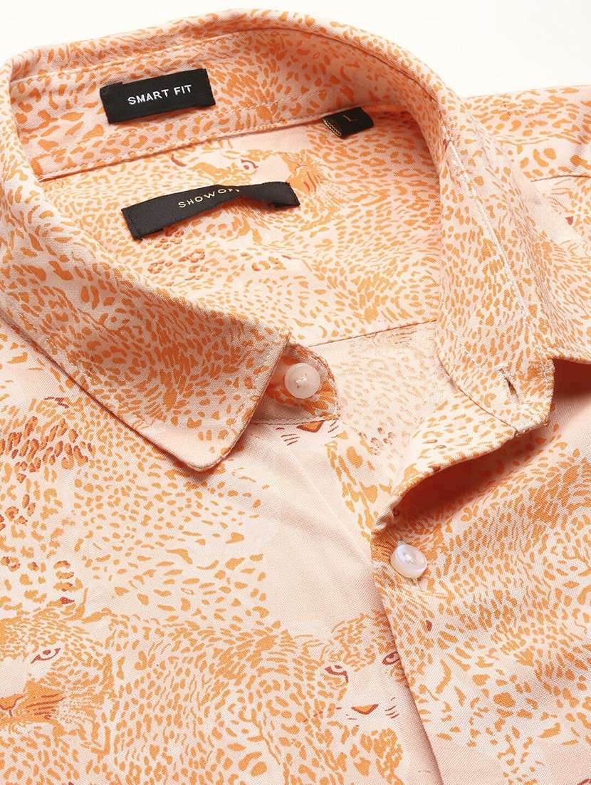 orange cotton blend casual shirt - 20598815 - Standard Image - 6