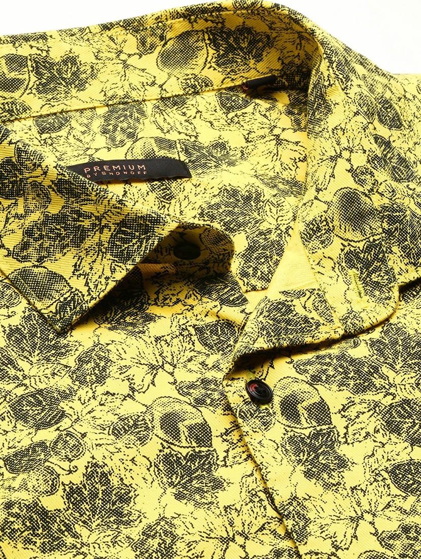 yellow cotton blend casual shirt - 20598820 - Standard Image - 6