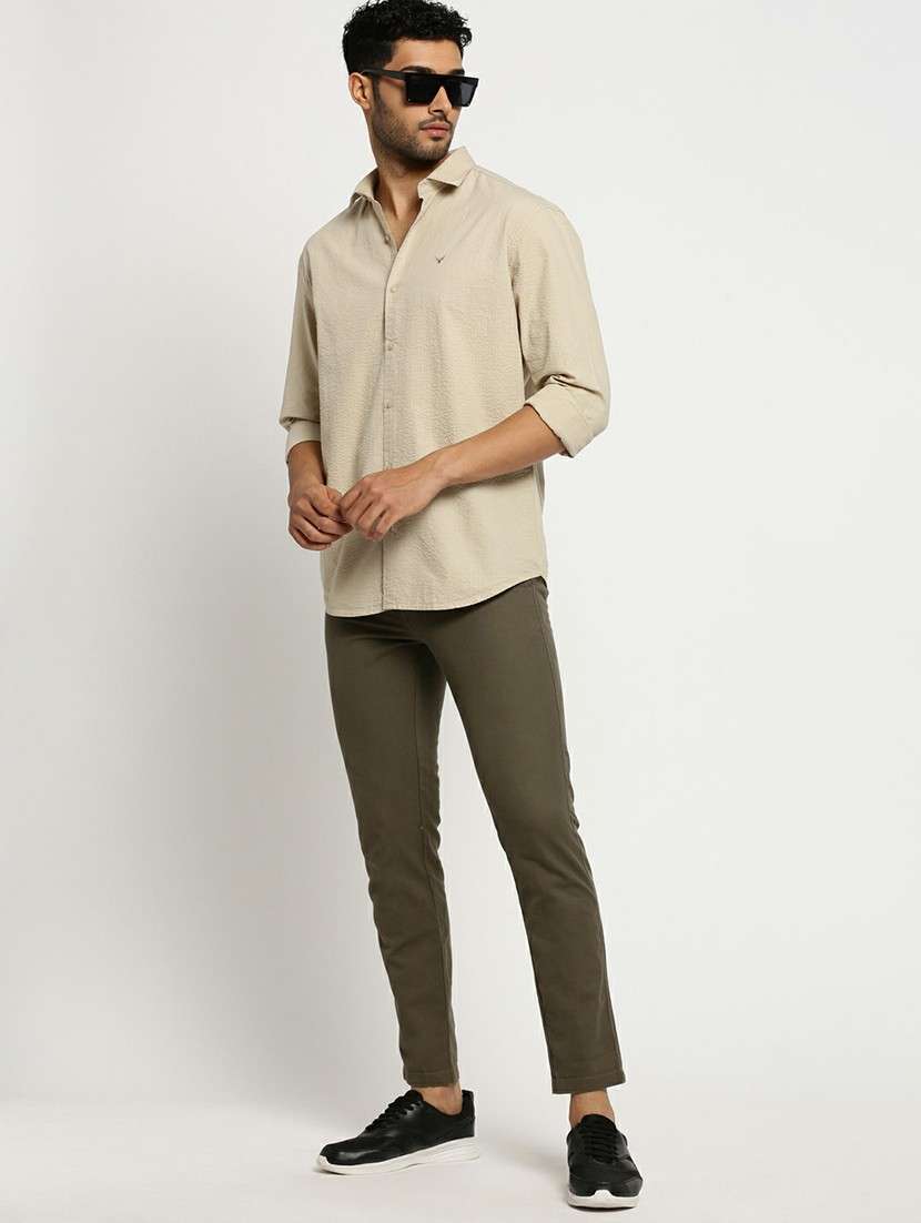 cream cotton blend casual shirt - 20598830 -  Standard Image - 4