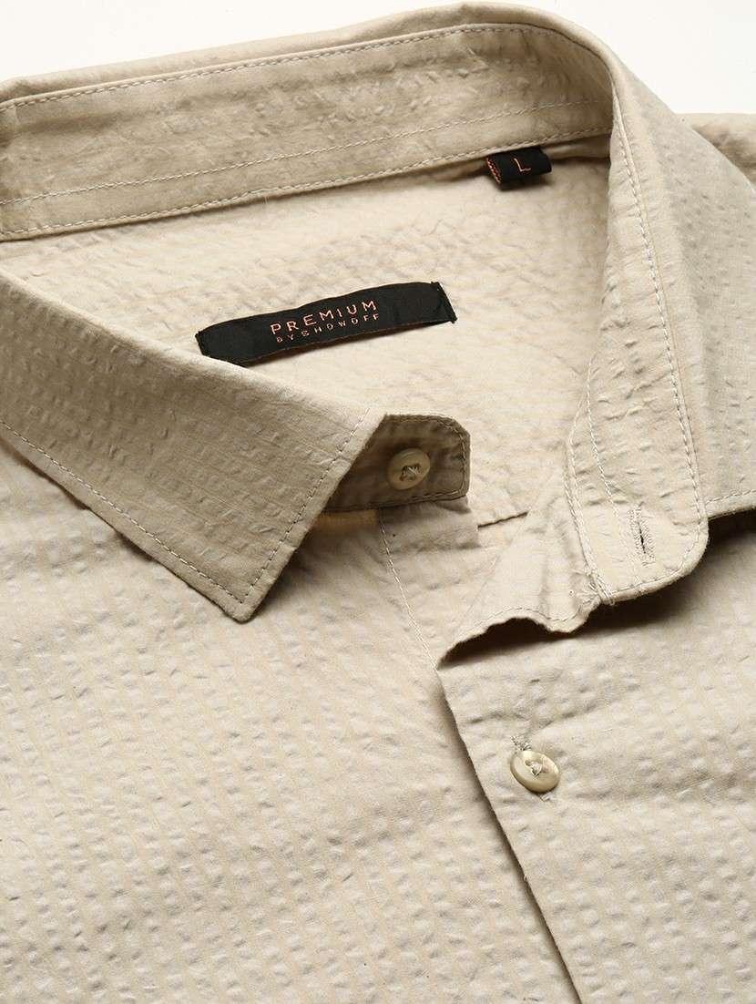 cream cotton blend casual shirt - 20598830 -  Standard Image - 6