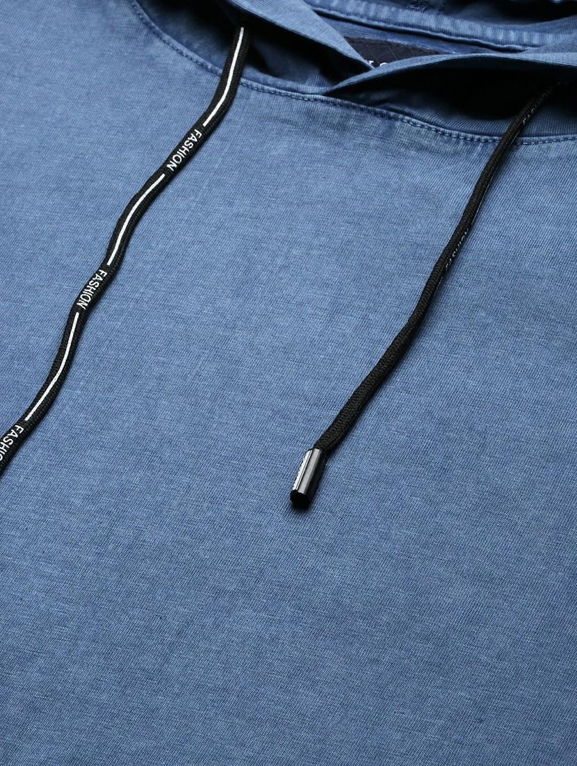 blue cotton blend plain sweatshirt - 20598852 - Standard Image - 6