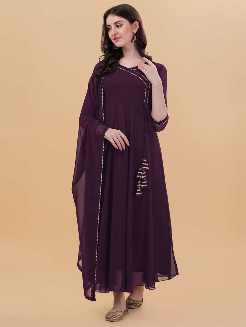 women solid kurta dupatta set