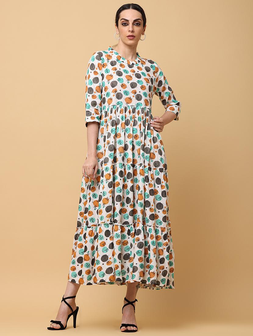 women printed tiered detailed dress - 20598892 -  Zoom Image - 0