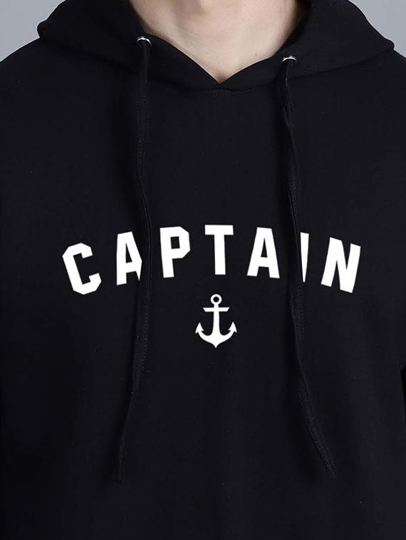 men black chest print hooded sweatshirt - 20598915 - Standard Image - 4
