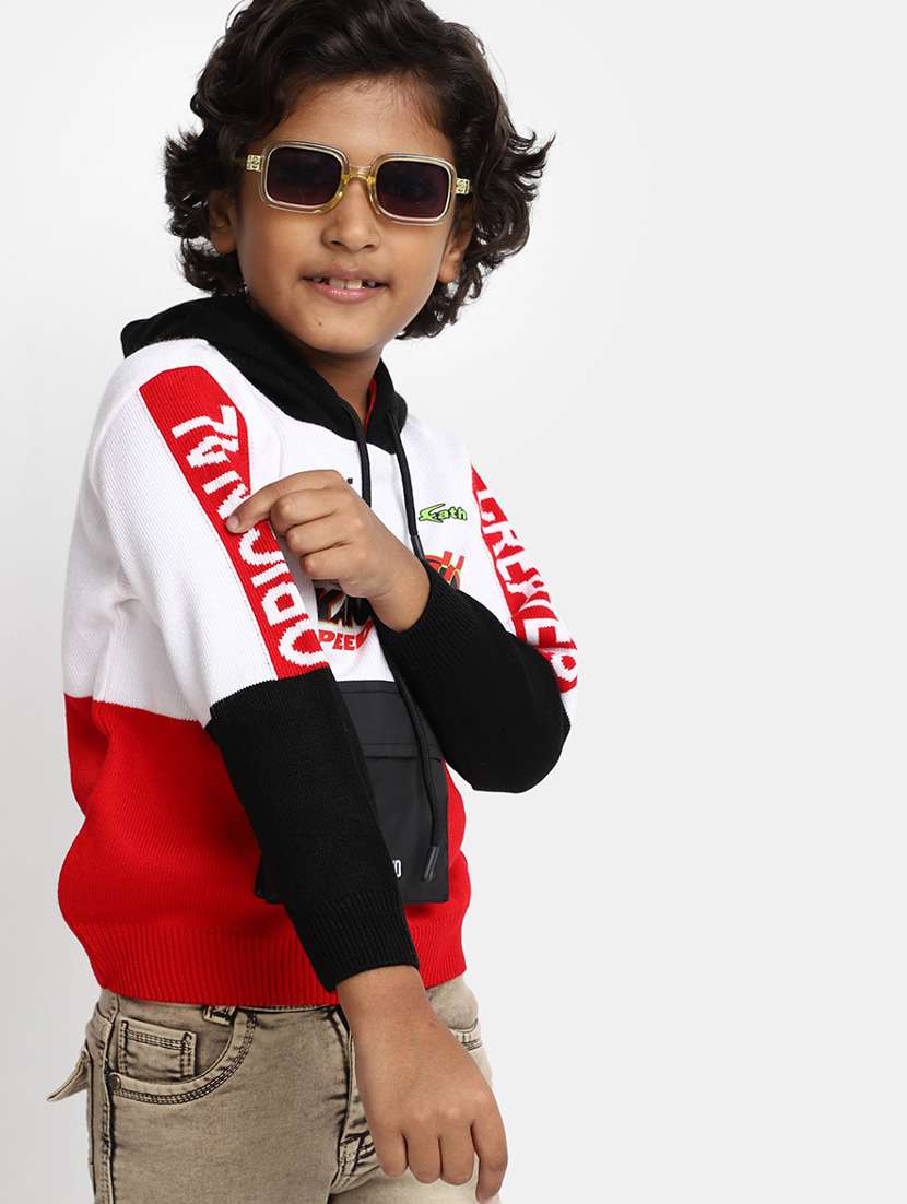 white printed detailed hooded sweatshirt - 20599101 -  Standard Image - 1