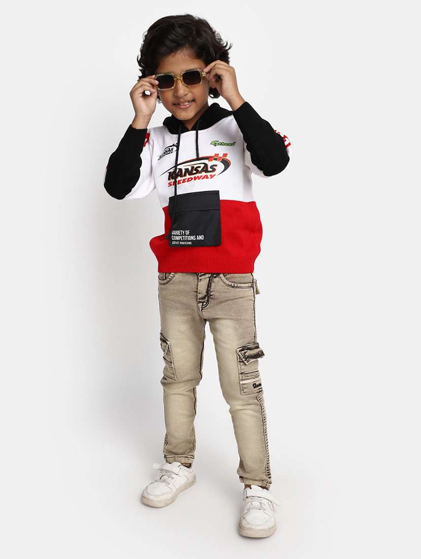 white printed detailed hooded sweatshirt - 20599101 -  Standard Image - 4