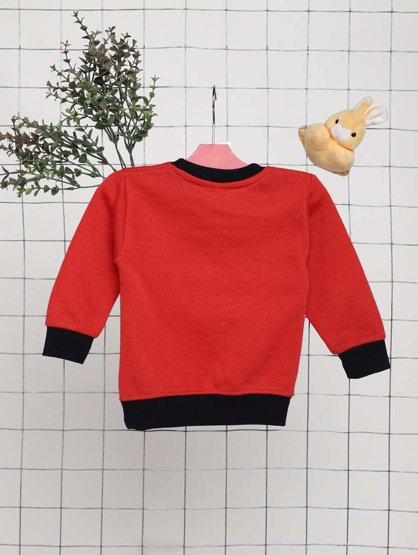 red acrylic color block sweatshirt - 20599460 - Standard Image - 1