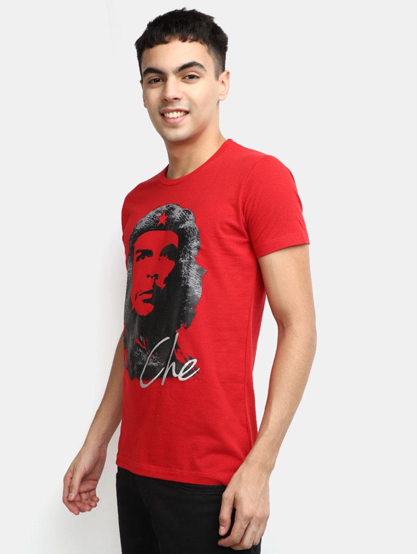 red front printed casual t-shirt - 20599870 -  Standard Image - 1