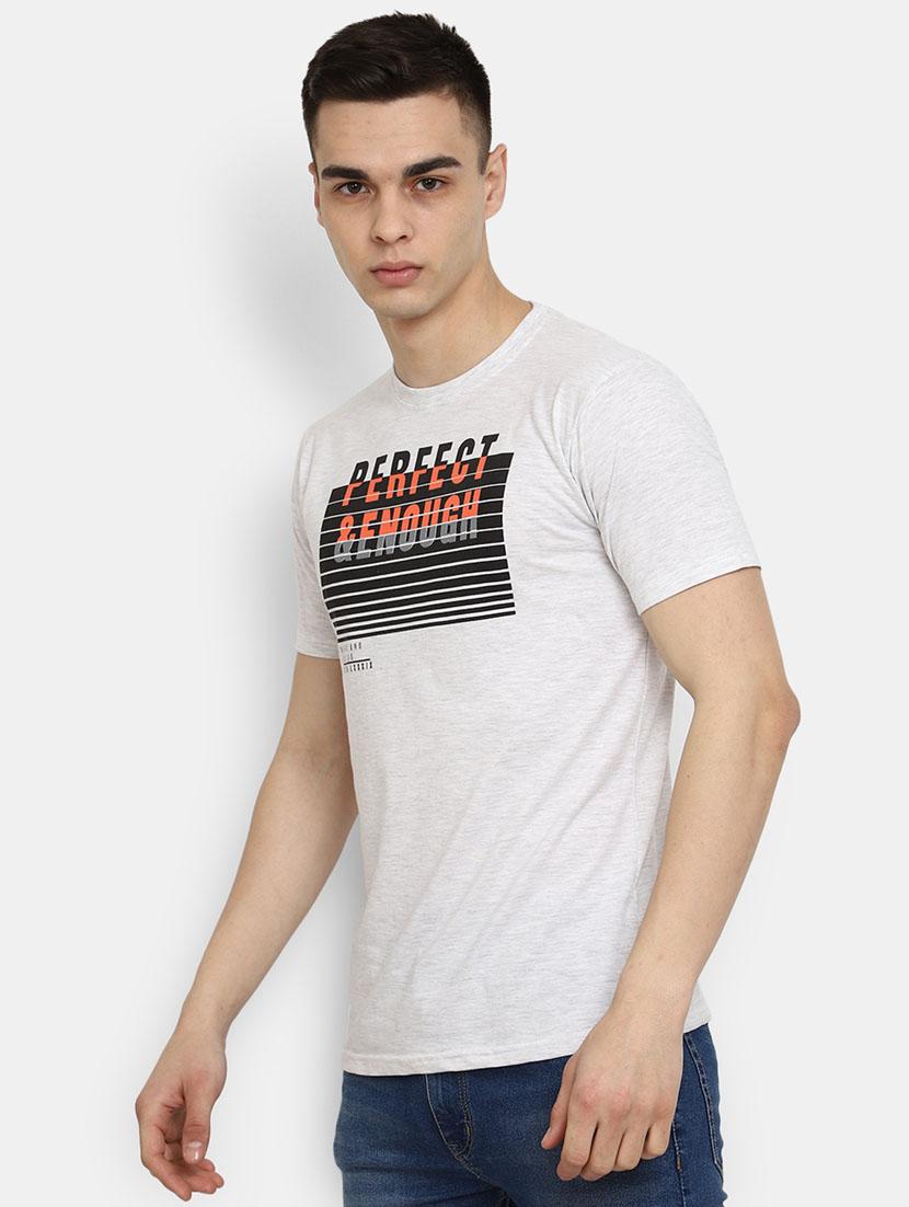 grey front printed casual t-shirt - 20599929 - Standard Image - 1