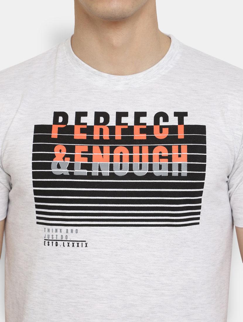 grey front printed casual t-shirt - 20599929 - Standard Image - 4