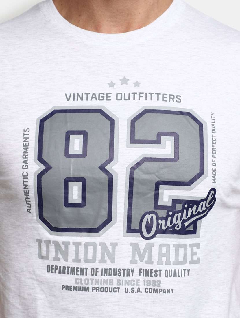 grey front printed casual t-shirt - 20599930 -  Standard Image - 4