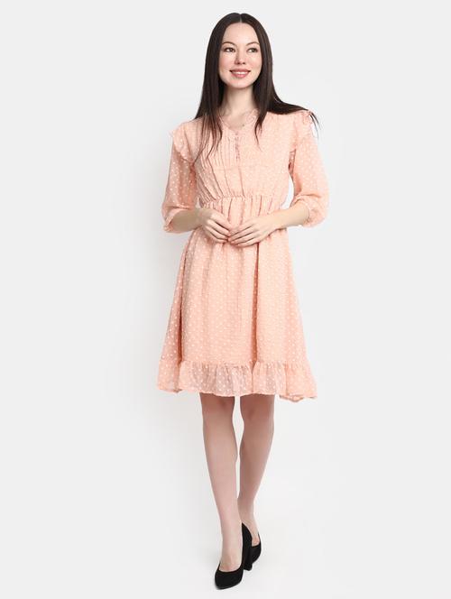 pink georgette a-line dress - 20600127 - Standard Image - 0