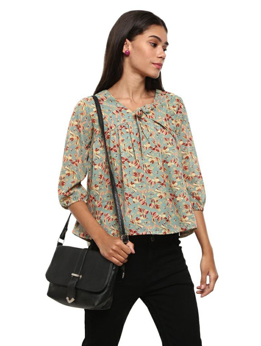 sea green georgette top - 20600139 - Standard Image - 1