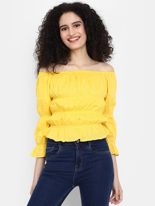 yellow cotton straight top - 20600158 -  Standard Image - 0