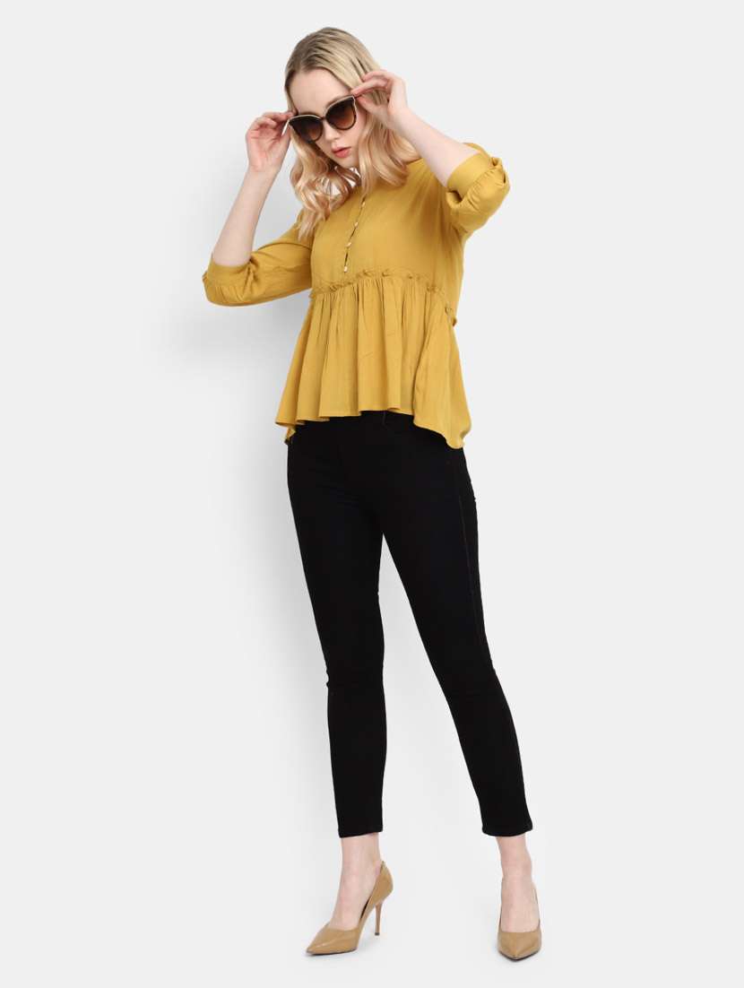 gold rayon a line top - 20600192 -  Standard Image - 4