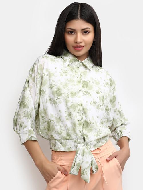 green cotton a line top - 20600196 -  Standard Image - 0