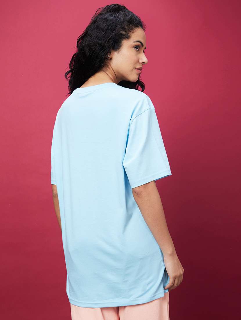 women's chest print crew neck t-shirt - 20600251 -  Standard Image - 1