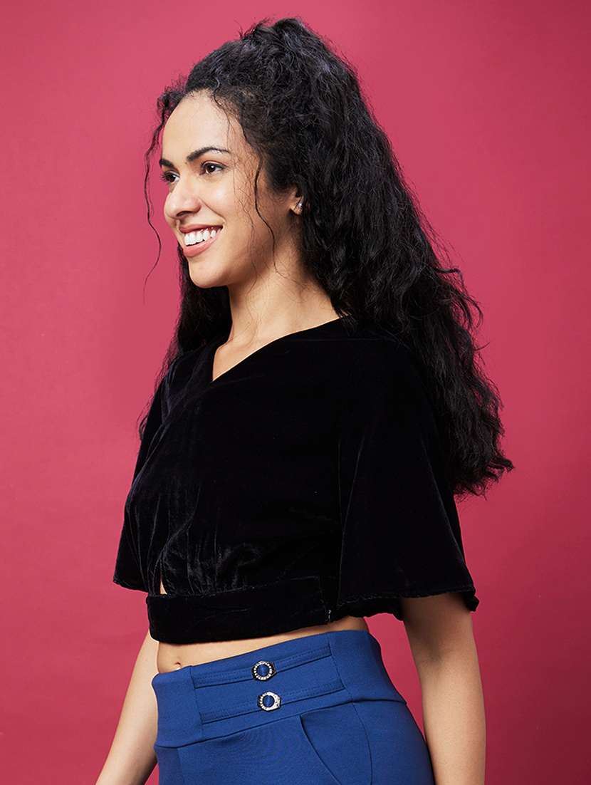 black solid regular top - 20600257 -  Standard Image - 1