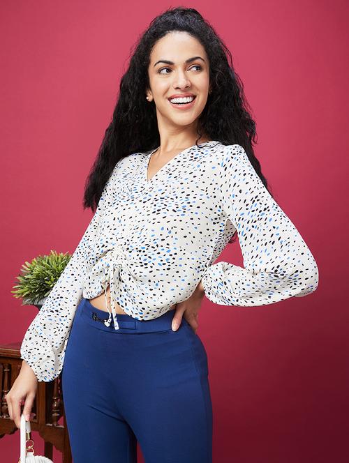white printed regular top - 20600263 -  Standard Image - 0
