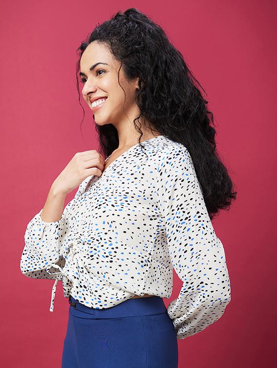 white printed regular top - 20600263 -  Standard Image - 1
