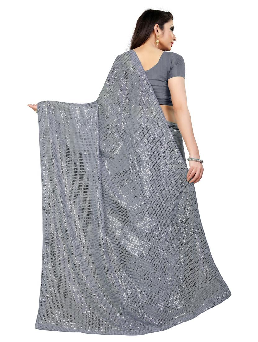 women all over sequined saree with blouse - 20601204 - Standard Image - 1