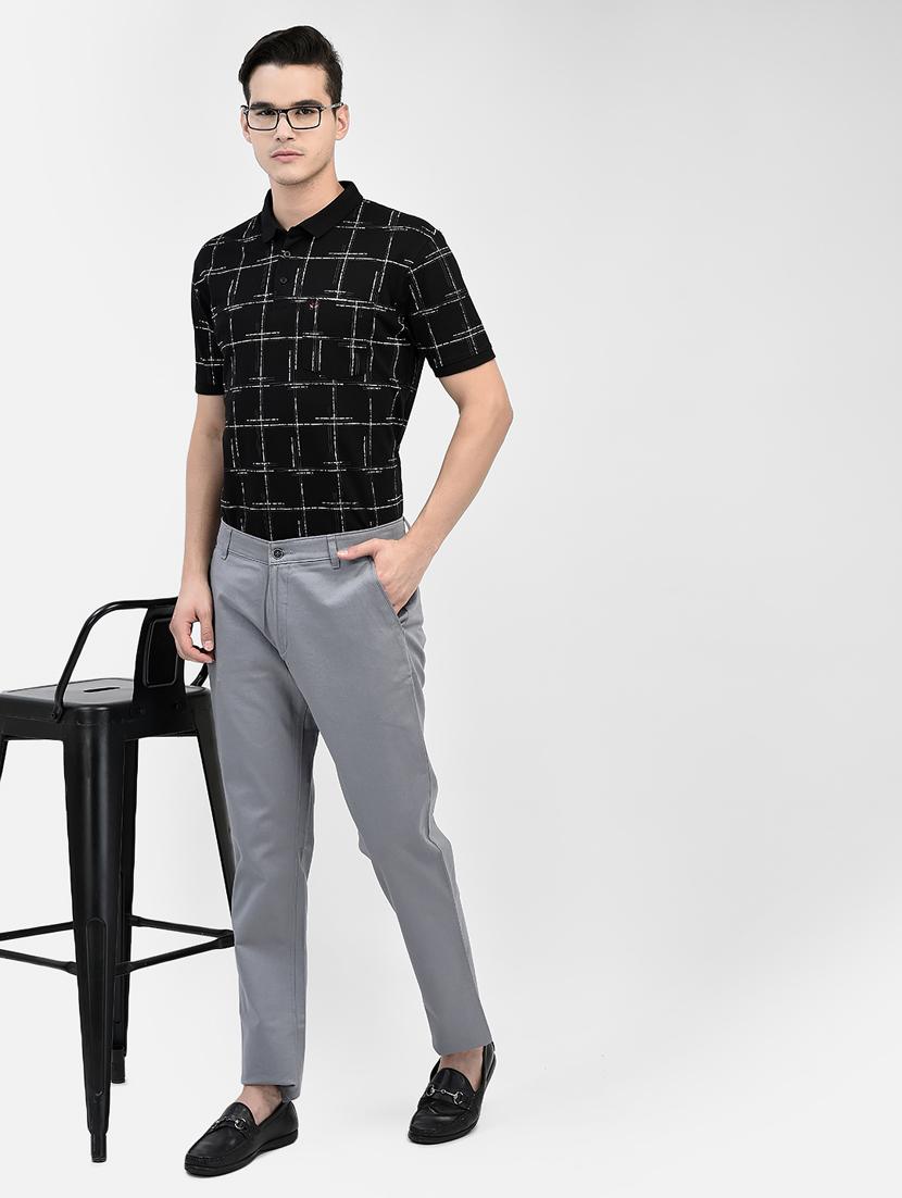 men grey flat front casual trouser - 20601215 - Standard Image - 4
